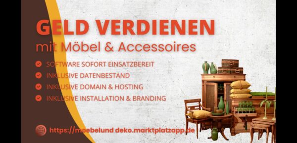 Wir möchten Ihnen hier unseren riesigen Dropshipping- und Affiliate-Marktplatz für Möbel, Wohndeko und Wohnaccessoires vorstellen. Wenn Sie mit Dropshipping und Affiliate, sowie mit der Bereitstellung einer Handelsplattform ähnlich wie Amazon oder eBay Geld verdienen wollen, ist dieser Marktplatz genau das Richtige. Der Marktplatz bringt alle Vorteile dieser drei Welten zusammen.