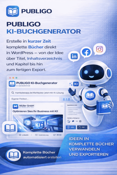 OC-Publigo KI-Buchgenerator – Vollautomatisch zum fertigen E-Book – direkt in WordPress