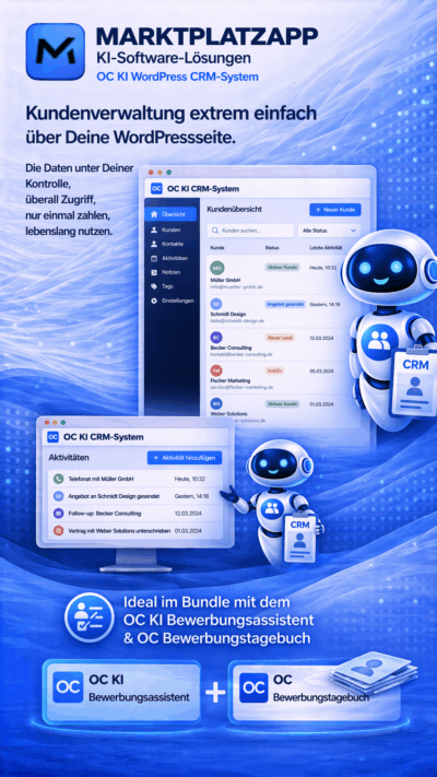 OC Kunden-Workflow & Newsletter CRM PRO - Kundenverwaltung direkt in WordPress