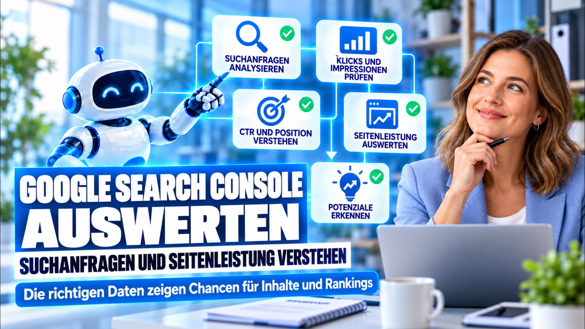 Google Search Console richtig auswerten: Impressionen, Klicks, CTR und Suchintention gezielt nutzen!