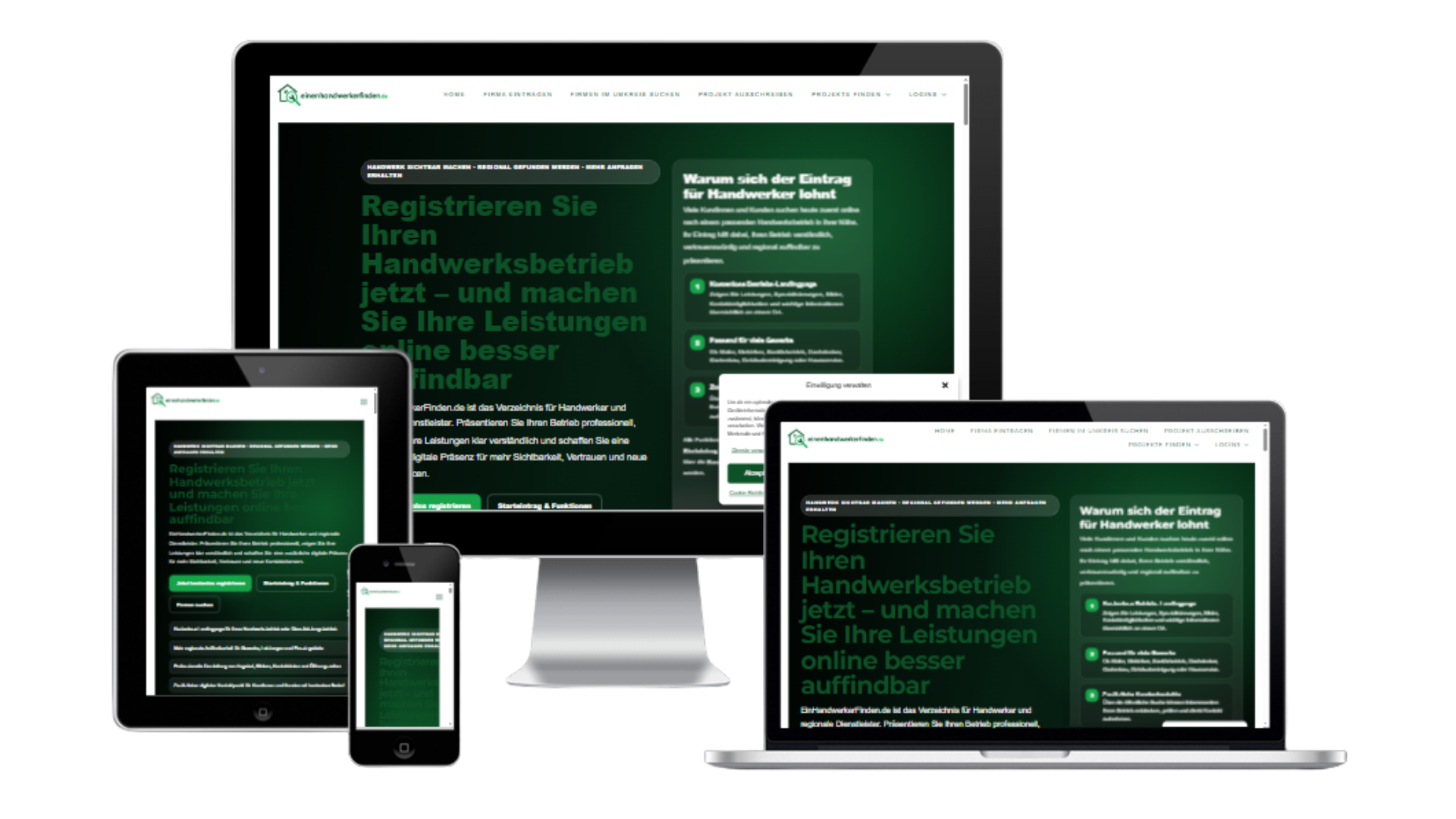 EinenHandwerkerFinden – Headerbild der Handwerkerplattform